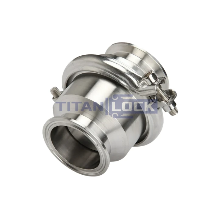 4Обратный клапан нержавеющий (AISI304) DN25, типа clamp-clamp TLCV025CLS TITAN LOCK