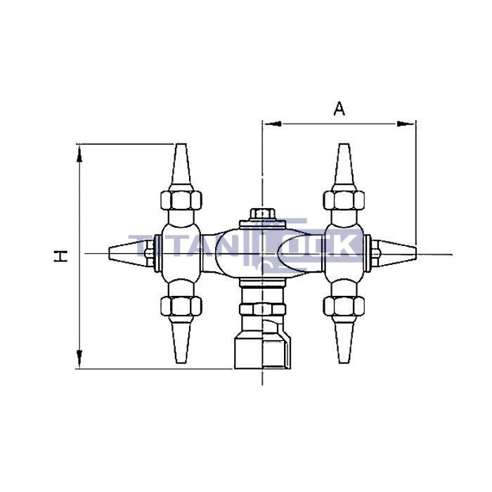 4Моющая головка струйная ротационная (S-образная), DN50, нерж.304, TL50WHRS TITAN LOCK