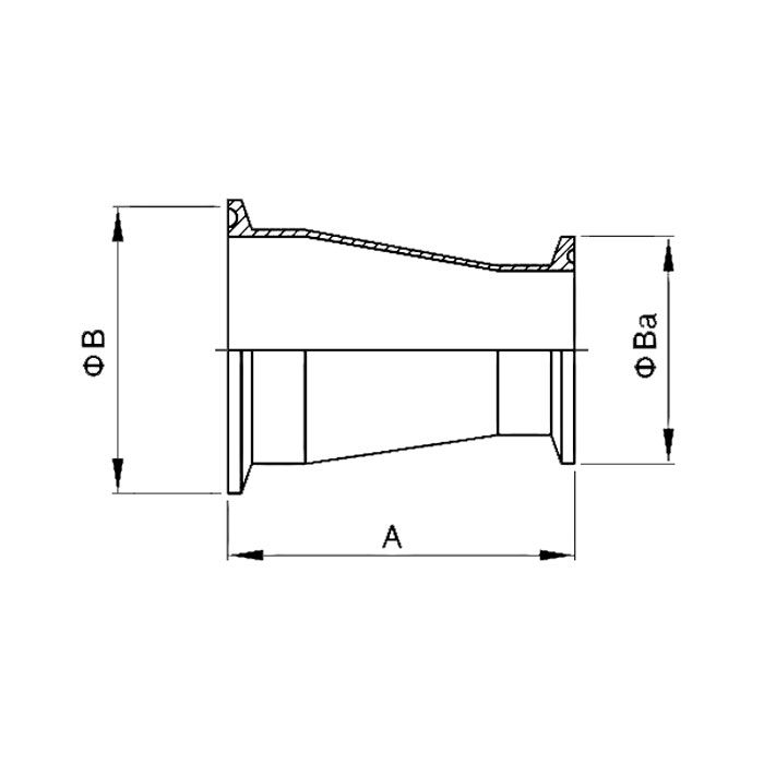 Переходник концентрический Clamp, DN 100 x DN 80, нерж. сталь 316, TLCR100-80SS TITAN LOCK