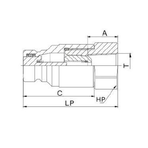 3/8in, БРС серия C, ISO 16028, ниппель, нерж. сталь 304, G1/2" TL3CM-S-G1/2 TITAN LOCK