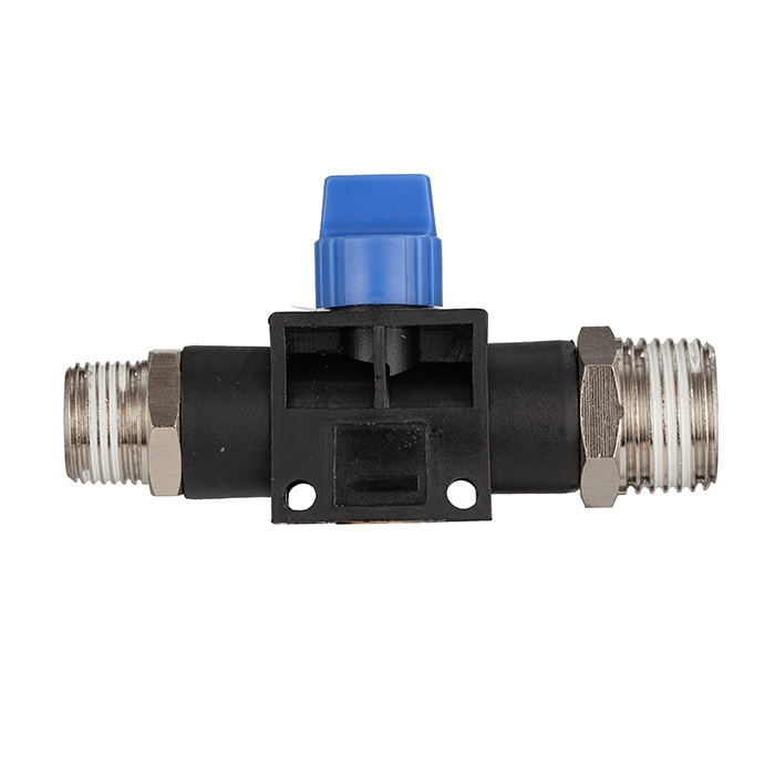 Фитинг прямой с краном, резьба 1/4", пластик, тип HVSS, TLP-HVSS02 TITAN LOCK