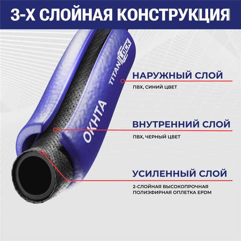 Шланг ПВХ для компрессоров "OKHTA", синий, вн.диам. 6мм, TL006OH TITAN LOCK