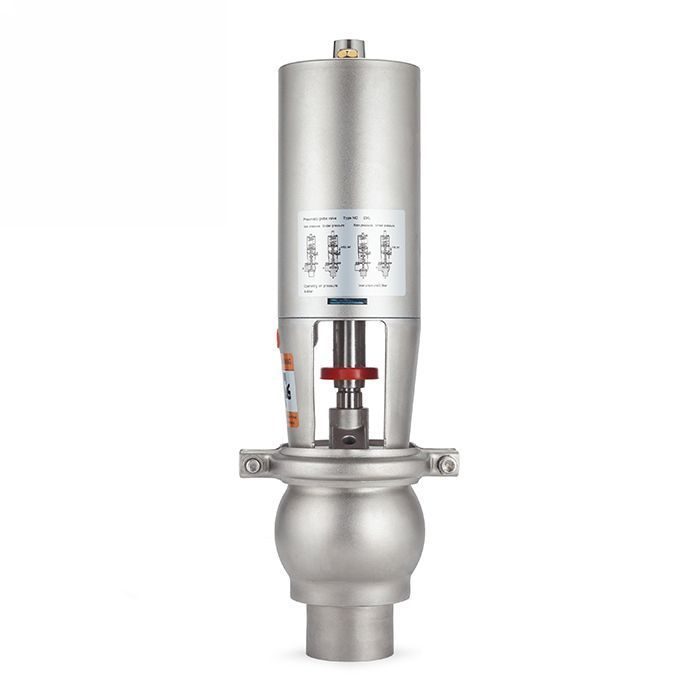 Односедельный клапан отсечной с пневмоприводом, нерж. под приварку, DN40, тип 20, TL40OSVP-20-WD TITAN LOCK