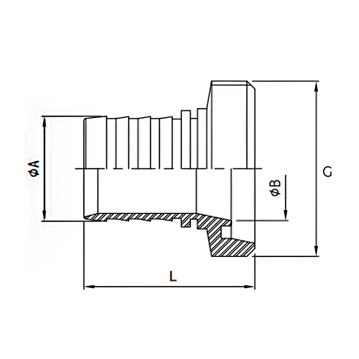 Резьбовой штуцер под рукав DIN 11851 DN80 нерж. 316 TL80THRSS-M TITAN LOCK