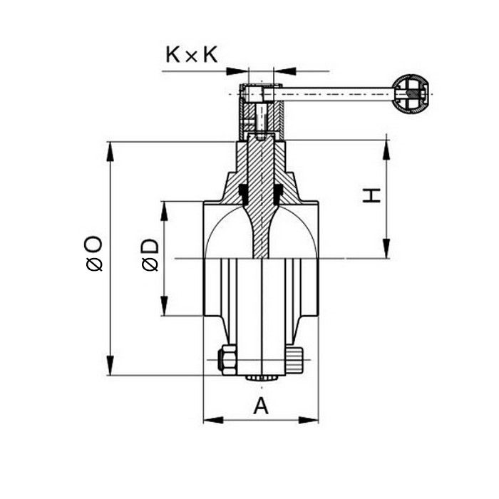 Затвор дисковый нержавеющий (AISI304) DN65, типа сварка-сварка TLSD065WDS TITAN LOCK