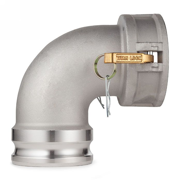 Камлок алюминиевый тип DА (переходник 90° розетка 2" х ниппель 2"), TL200DAAL90 TITAN LOCK Камлок алюминиевый тип DА (переходник 90° розетка 2" х ниппель 2"), TL200DAAL90 TITAN LOCK