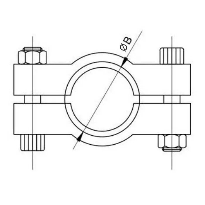 Хомут CLAMP двухболтовый усиленный DN20 нерж.304, DIN TL20CLCR TITAN LOCK