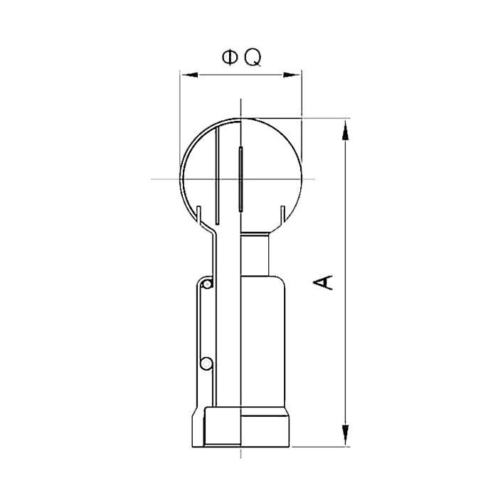 Моющая головка щелевая вращающаяся, D 53 мм резьба BSP 3/4", нерж. 304, TLRWH53TH3/4 TITAN LOCK