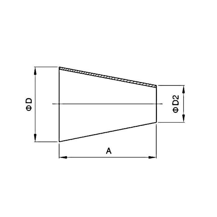 Переходник концентрический приварной, DN 50 x DN 25, нерж. сталь 316, TLWR50-25SS TITAN LOCK