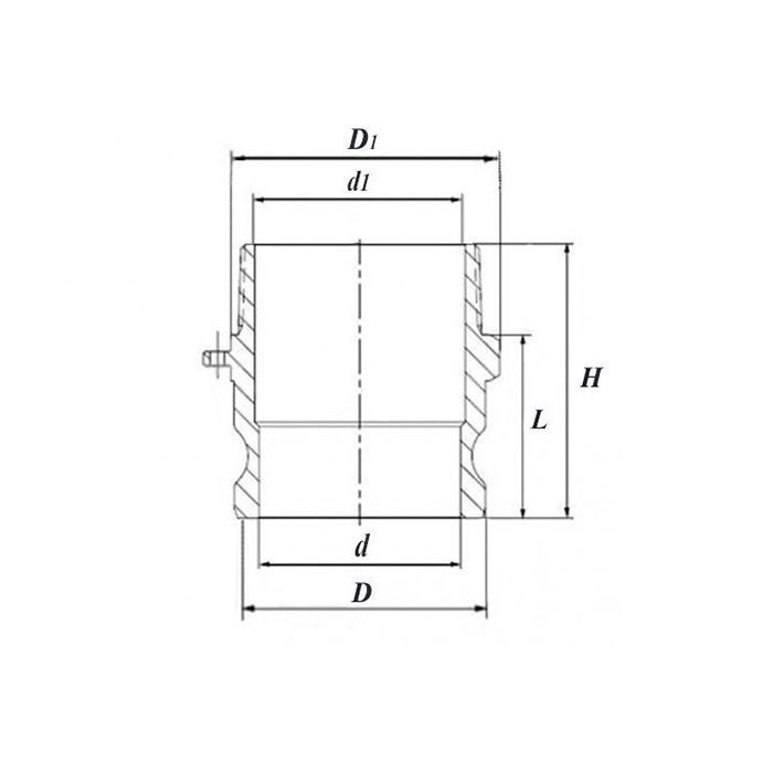 Камлок нержавеющий тип F ниппель, наруж. резьба BSP 1 1/2", AISI304, TL150FSS TITAN LOCK