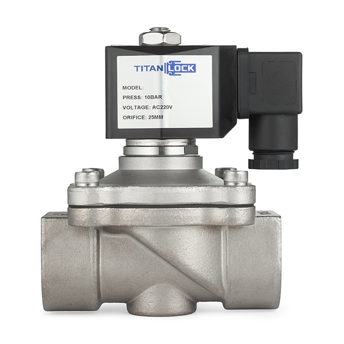 Соленоидный клапан нормально-открытый, прямого действия, 220В, PN10, Нерж.304/FKM, DN40, TLSO40/10FK1S-J TITAN LOCK