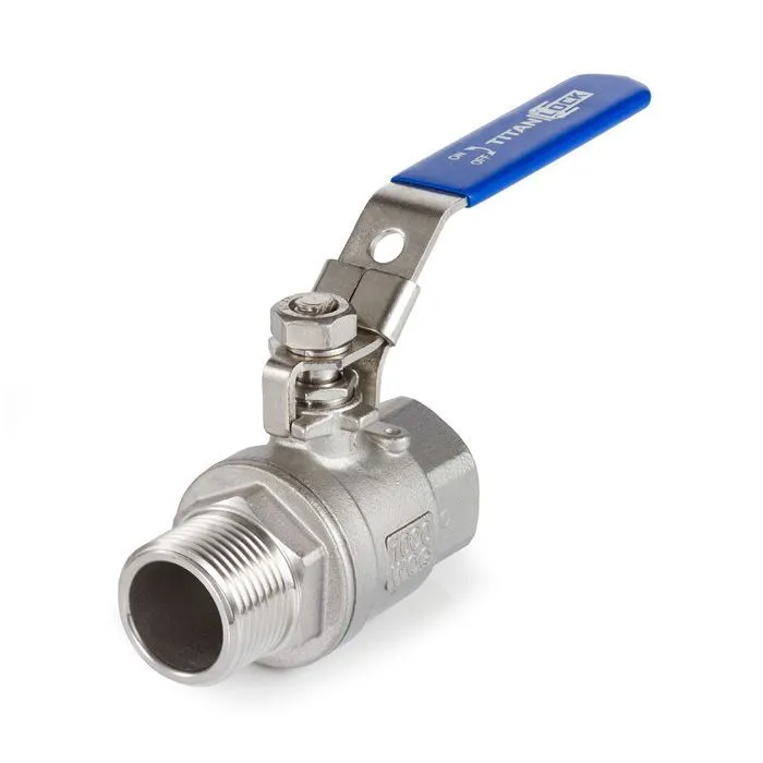 Кран шаровый двухсоставной НР-ВР, резьба BSP 1", нерж. 304, TL100BVC-FM TITAN LOCK