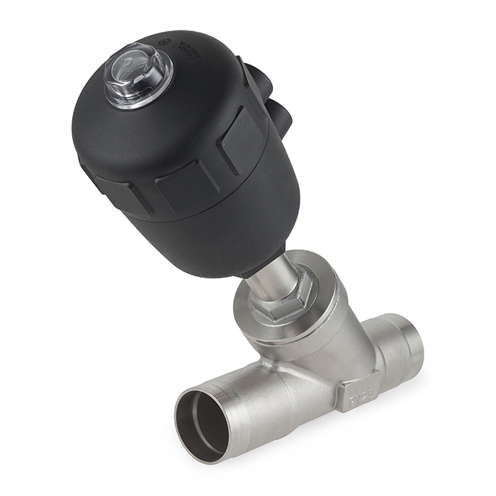 Седельный клапан угловой под приварку, нерж. 304 с пневмоприводом (полипроп.), DN65 TL65CPAVPP-WD TITAN LOCK