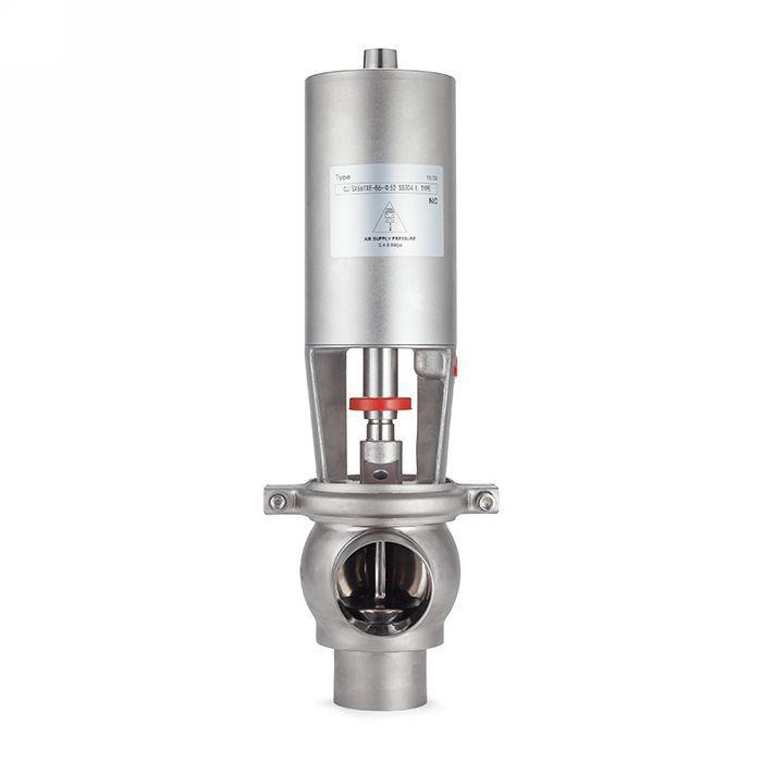 Односедельный клапан отсечной с пневмоприводом, нерж. под приварку, DN65, тип 20, TL65OSVP-20-WD TITAN LOCK