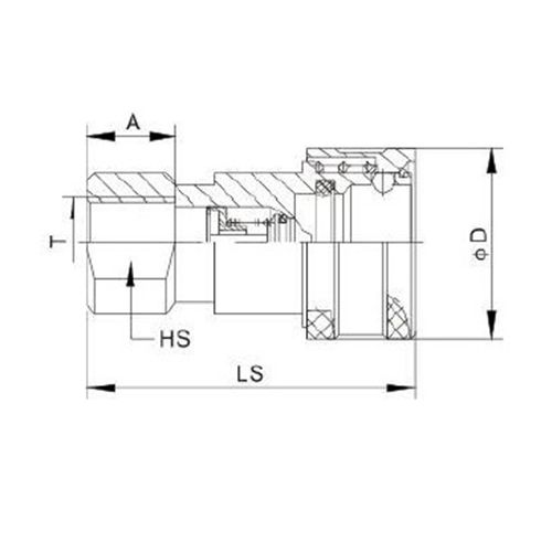 1/4in, БРС серия B, ISO 7241-B, розетка, нерж. сталь 304 TL2BF-S TITAN LOCK