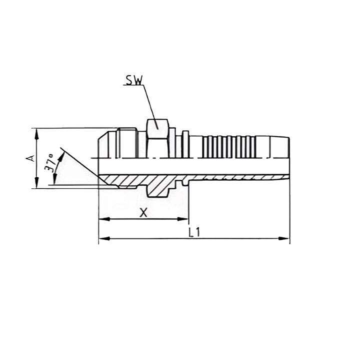 Фитинг DN 10 JIC (Ш) 3/4", TL-JIC10M3/4 TITAN LOCK