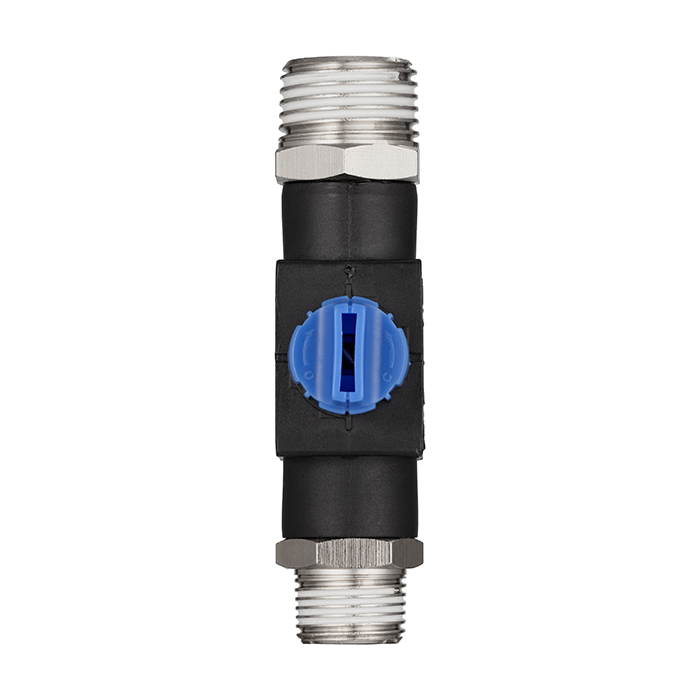 Фитинг прямой с краном, резьба 1/4", пластик, тип HVSS, TLP-HVSS02 TITAN LOCK