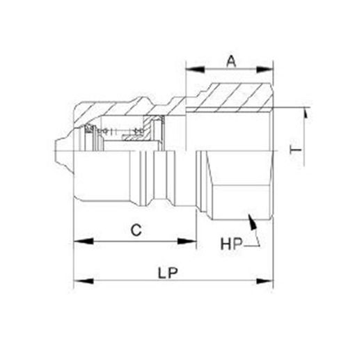 1/4in, БРС серия B, ISO 7241-B, ниппель, латунь TL2BM-B TITAN LOCK