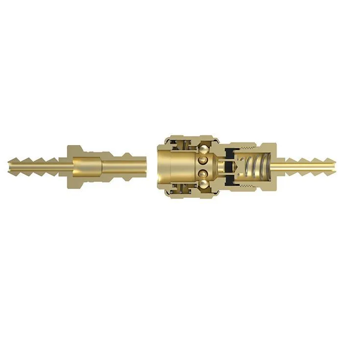 1/4in, БРС серия D, ISO 6150 B, розетка, хвост под рукав, латунь TL2DFH-B TITAN LOCK