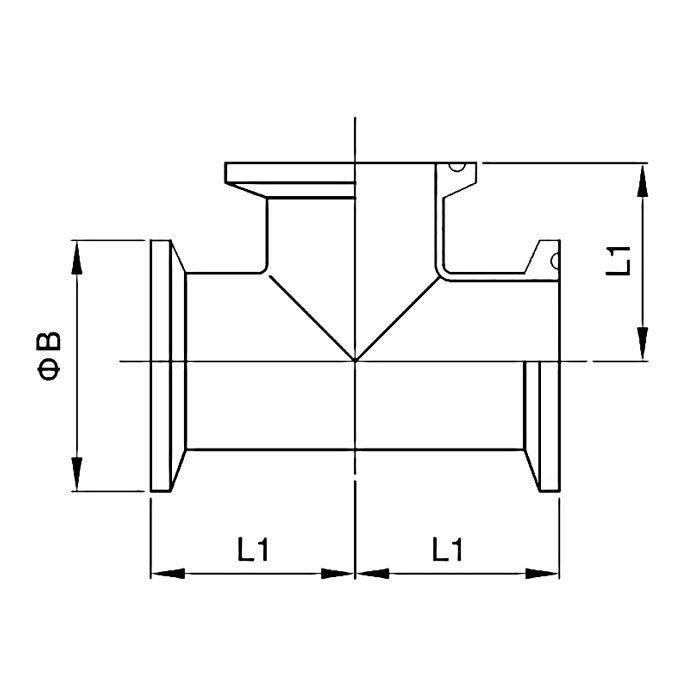 Тройник Clamp DN 32, нерж. сталь 316, TLTE32CLSS TITAN LOCK