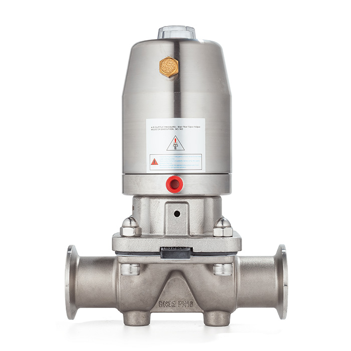 Мембранный клапан нерж.316 типа clamp, с пневмоприводом (нерж.), DN32 DIN TL32DVCL-PS TITAN LOCK