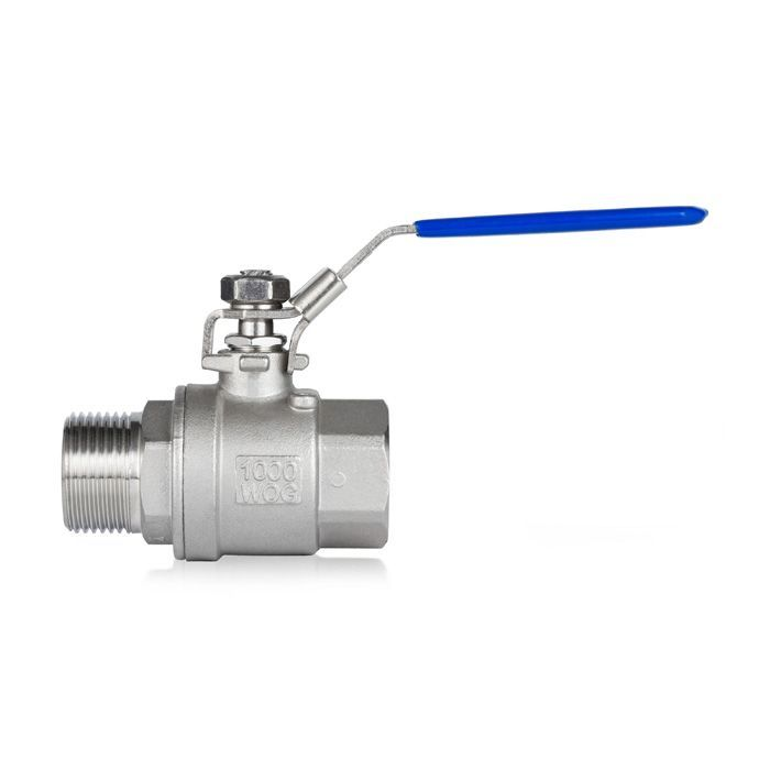 Кран шаровый двухсоставной НР-ВР, резьба BSP 1 1/4", нерж. 304, TL125BVC-FM TITAN LOCK