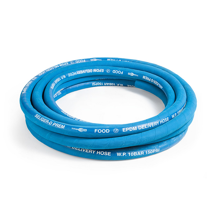 Пищевой рукав напорный «SELIGER-D-PREM», вн. диам. 13 мм, -40C, 10bar, EPDM, TL013SL-D-PR TITAN LOCK