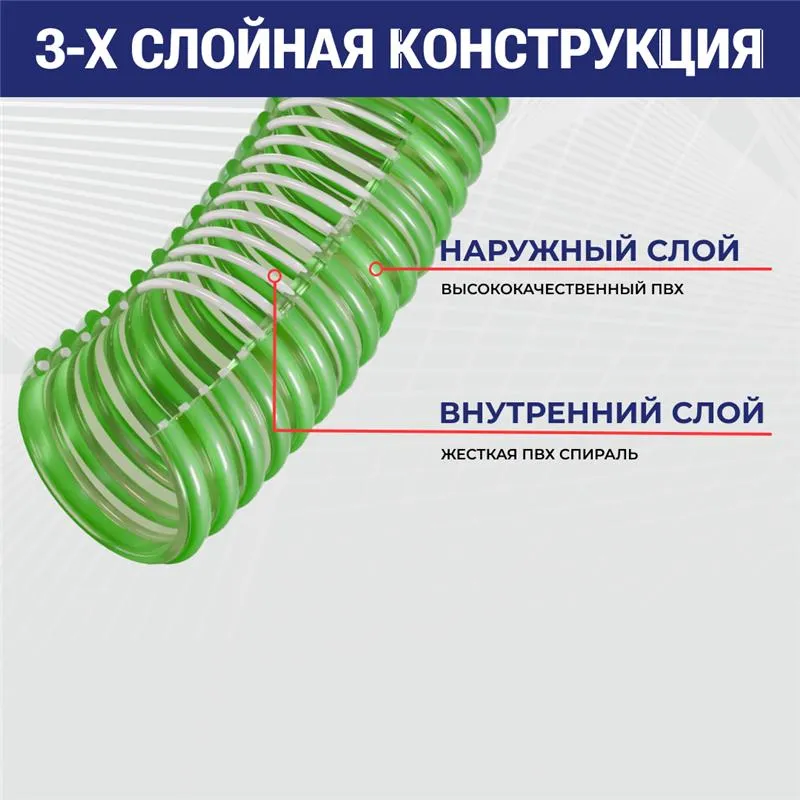 Рукав ПВХ для систем полива и сельхоз.работ, "KROKUS", вн.диам. 75 мм, н/вс, TL075KK TITAN LOCK