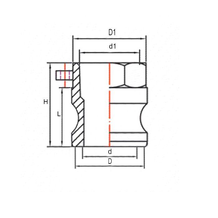 Камлок латунный тип A ниппель, внутр. резьба BSP 2 1/2", TL250ABR TITAN LOCK