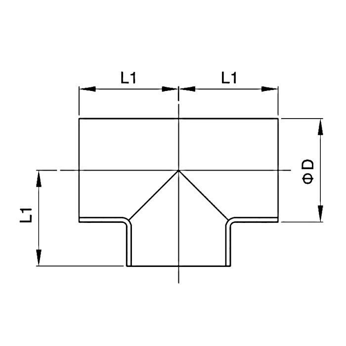 Тройник приварной DN 50, нерж. сталь 316, TLTE50SS TITAN LOCK