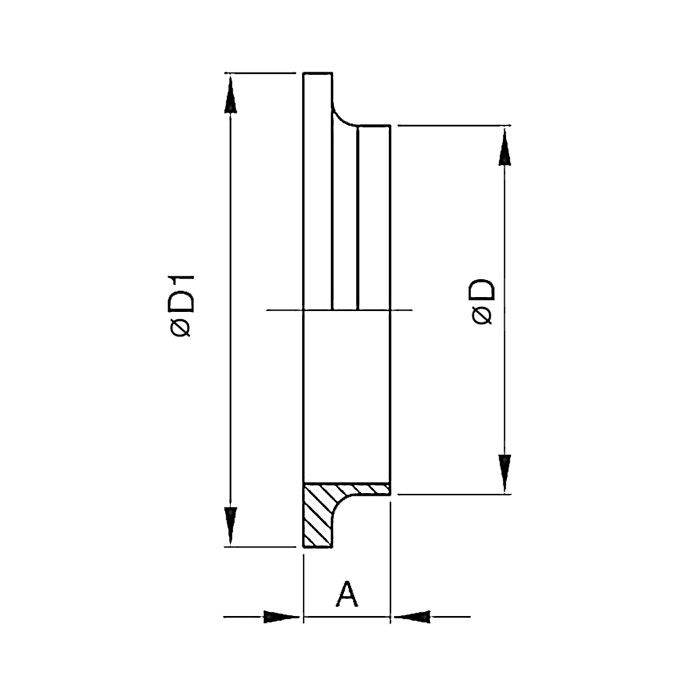 Конический штуцер под приварку SMS 2 1/2", нерж. сталь 316, TL2.1/2CONWSS-S TITAN LOCK