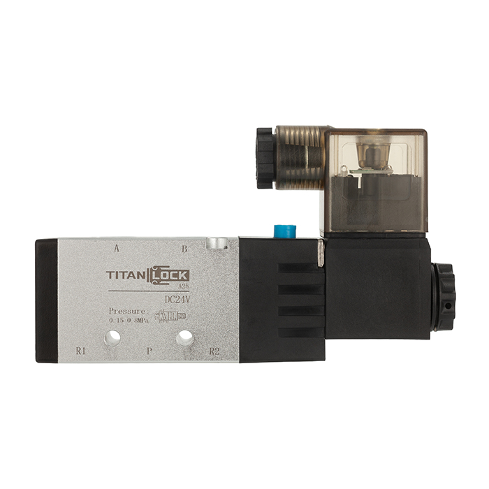 Пневмораспределитель электромагнитный 4V, серия 200, 1 канал, 6 мм, DC24V, TL4V210-06DC24V TITAN LOCK