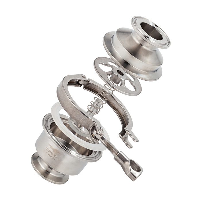 Обратный клапан нержавеющий (AISI304) DN32, типа clamp-clamp TLCV032CLS TITAN LOCK
