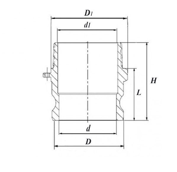 Камлок нержавеющий тип F ниппель, наруж. резьба BSP 4", AISI316, TL400FSS316 TITAN LOCK