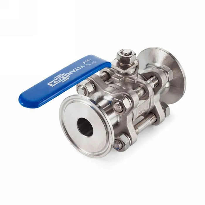 Трехсоставной шаровый кран из нержавеющей стали (AISI 304) типа "clamp-clamp", 1/2", TL50TPBVSS-CL TITAN LOCK