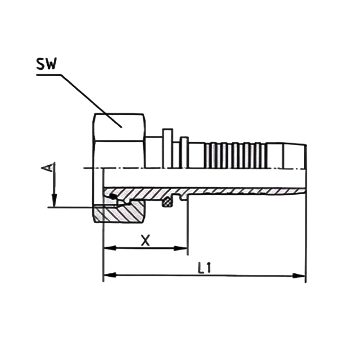 Фитинг DN 12 DKOS (Г) M20x1.5, TL-DKOS12F20X1.5 TITAN LOCK