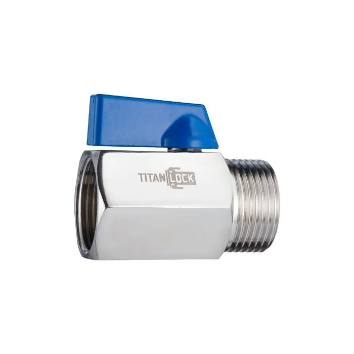 Шаровый кран мини НР-ВР, резьба BSP 1", нерж. 304, TLMBV1FM TITAN LOCK