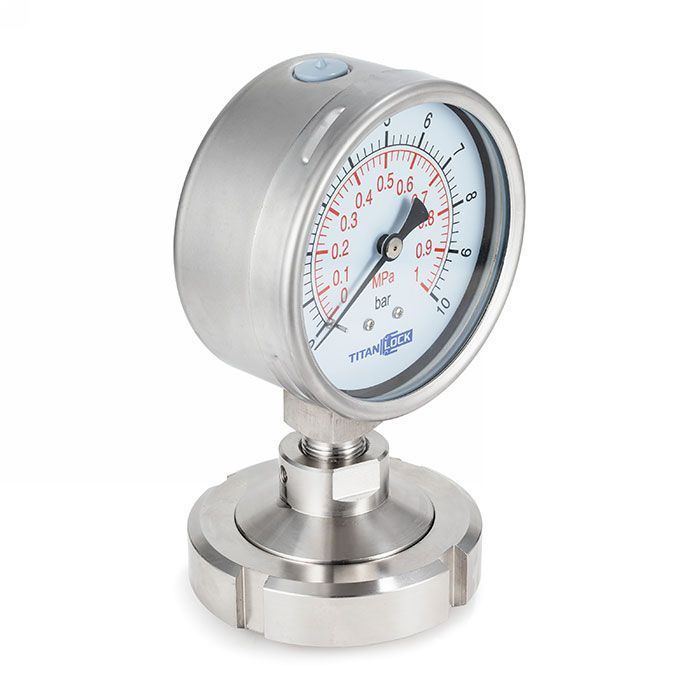 Манометр нержавеющий с мембранным разд.,10/0,2 Бар, гайка DN25, корп. 63мм, TLSPG25/63MN TITAN LOCK