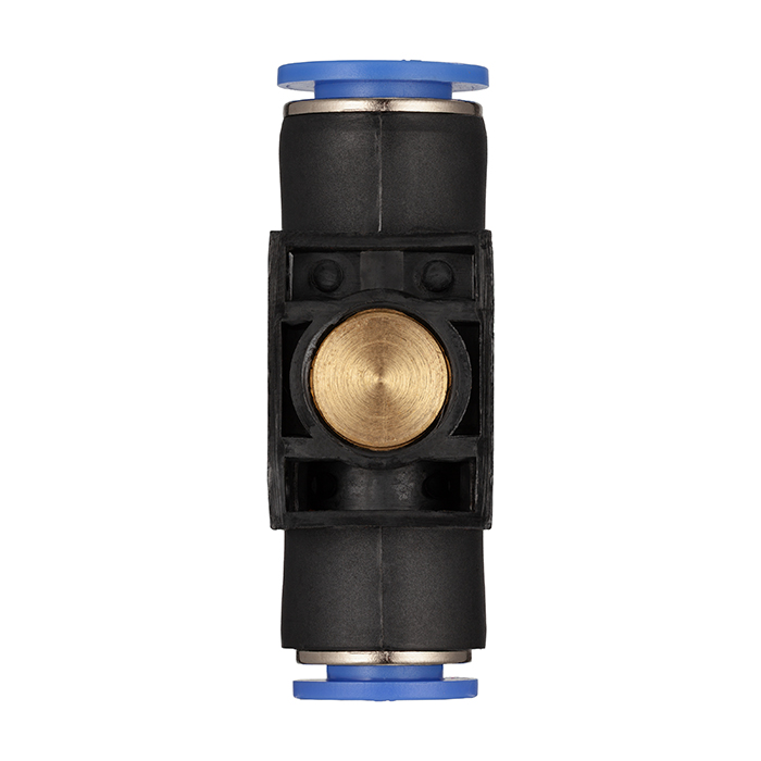 Фитинг прямой с краном, цанговый 10 мм, пластик, тип HVFF, TLP-HVFF10 TITAN LOCK