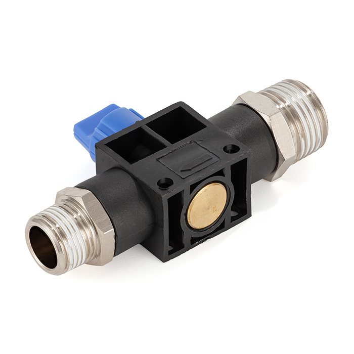 Фитинг прямой с краном, резьба 3/8-1/4", пластик, тип HVSS, TLP-HVSS03-02 TITAN LOCK