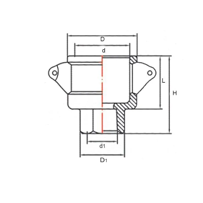 Камлок нержавеющий тип D розетка, внутр. резьба BSP 1", AISI304, TL100DSS TITAN LOCK