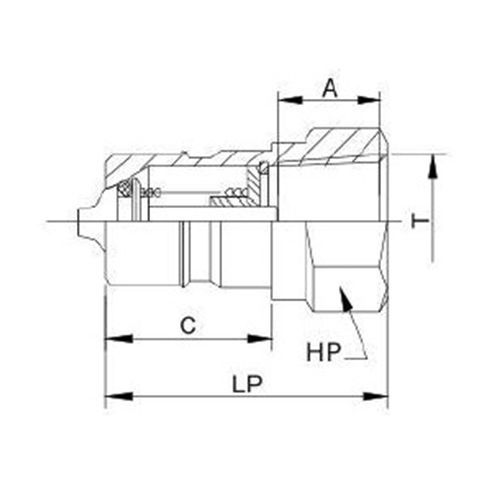 1 1/2in, БРС серия А, ISO 7241-A, ниппель, нерж. cталь 316 TL12AM-SS TITAN LOCK