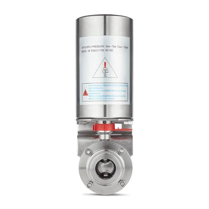 Затвор дисковый с пневмоприводом нерж. 304 DN50, тип clamp-clamp, DIN TLSD50CLS-P TITAN LOCK