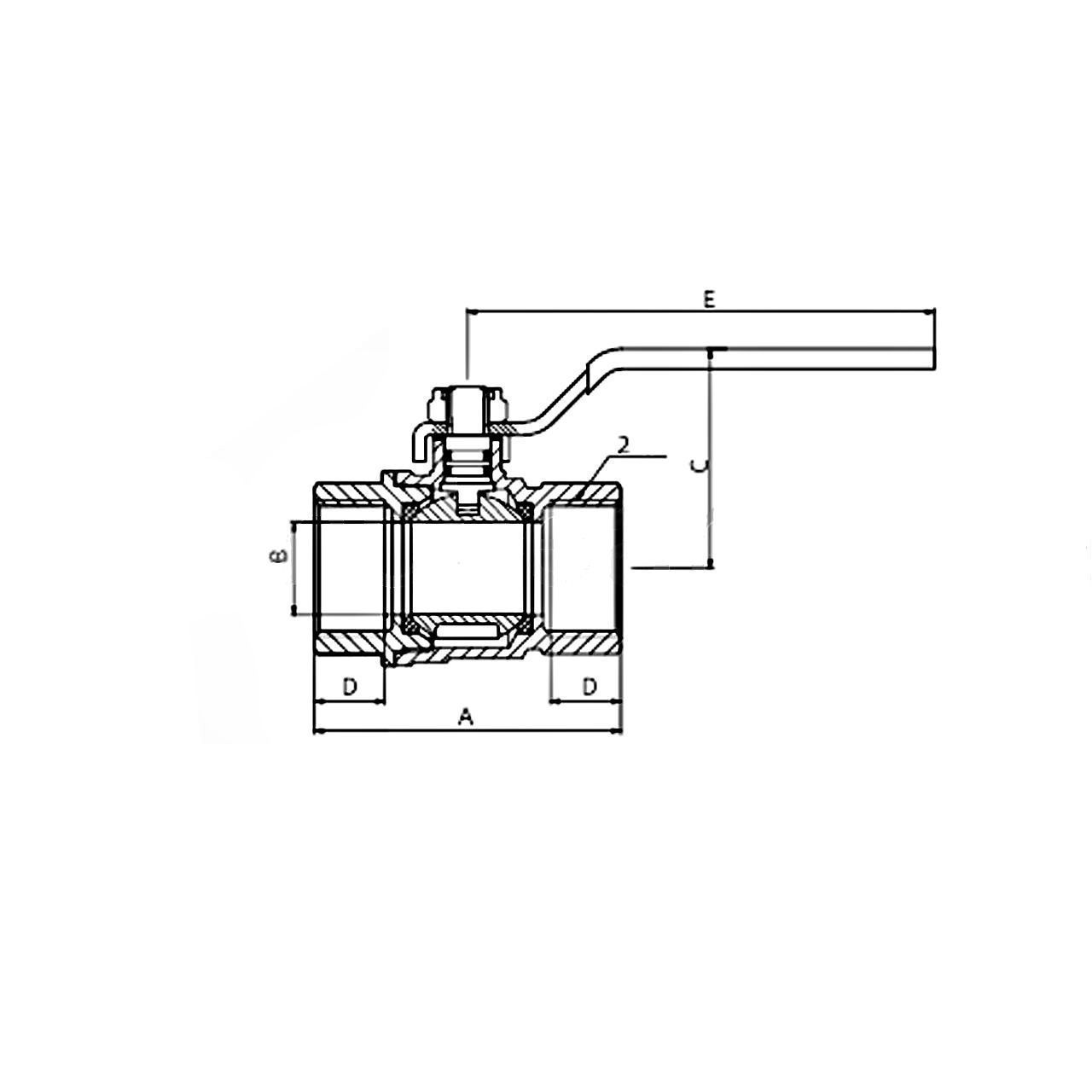 2,5in, шаровый кран, резьба BSP, латунь TL250BVBR TITAN LOCK