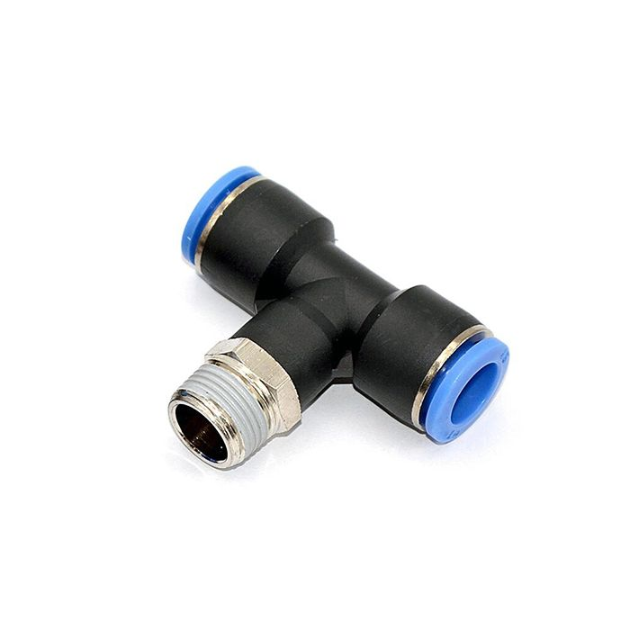 Фитинг цанговый Т-образный, 4 мм, наруж. резьба 3/8", пластик, тип PB, TLP-PB4-03 TITAN LOCK