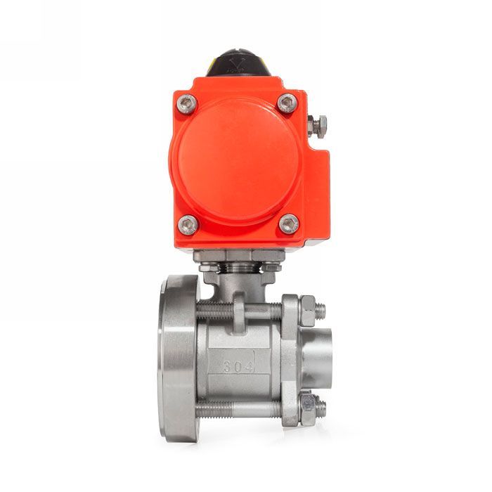 Донный клапан шаровый под приварку с пневмоприводом, нерж.304 DN50, TLBBV50WD-P TITAN LOCK