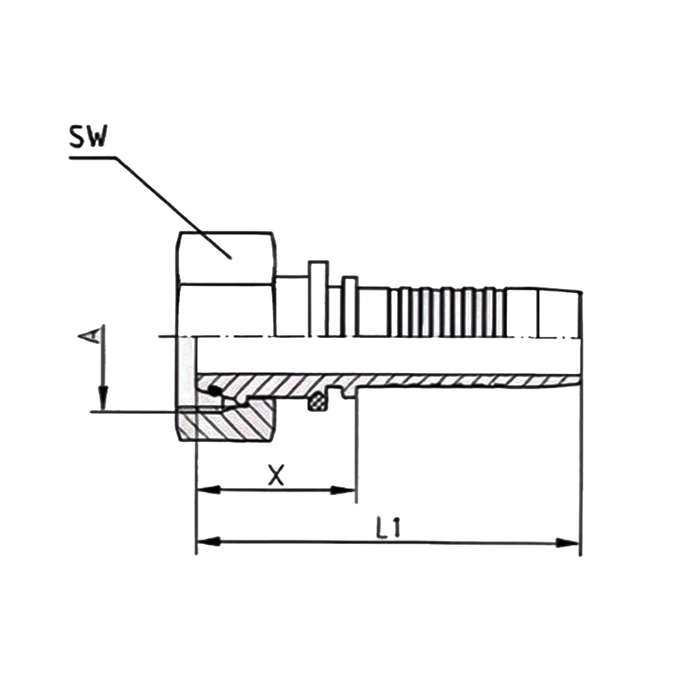 Фитинг DN 16 DKOL (Г) M26X1.5, TL-DKOL16F26X1.5 TITAN LOCK