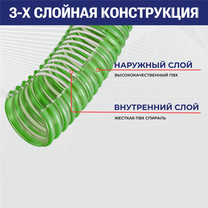 Рукав ПВХ для систем полива и сельхоз.работ, "KROKUS", вн.диам. 50 мм, н/вс, TL050KK TITAN LOCK