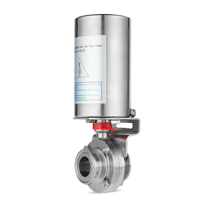 Затвор дисковый с пневмоприводом нерж. 304 DN40, тип clamp-clamp, DIN TLSD40CLS-P TITAN LOCK