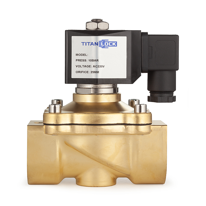 Соленоидный клапан нормально-открытый, прямого действия, 220В, PN10, Латунь/EPDM, DN32, TLSO32/10EP1B-J TITAN LOCK